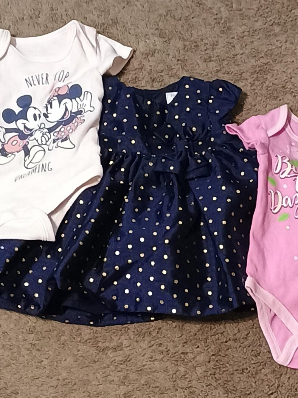 Disney/Bundle/Girls 3M/Minnie Mickey Outfit Set Blue Gold Babycore Gift Set NWT